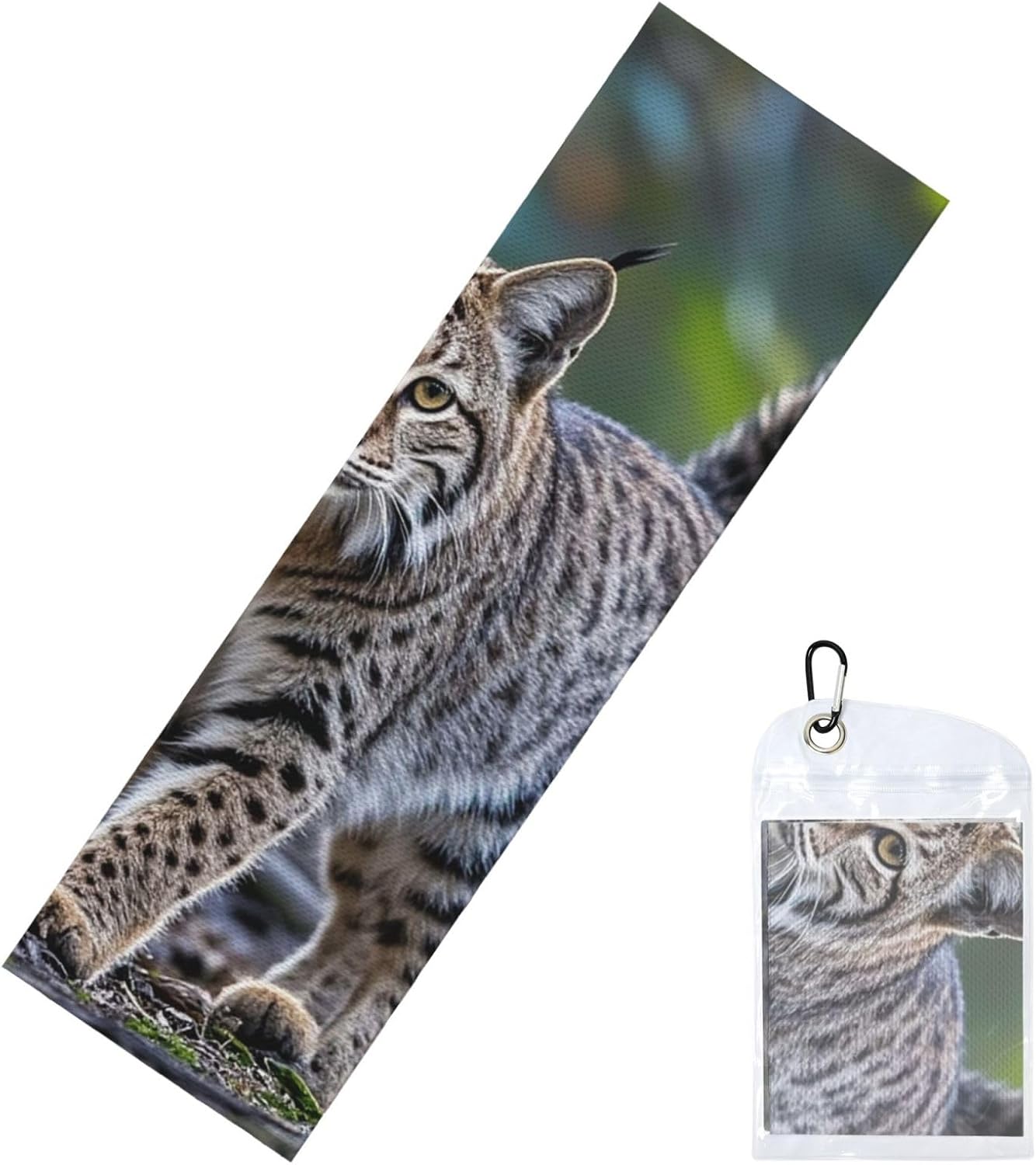 Cooling Towels for Neck and Face (40″x12″) Cool Towel Soft Breathable Ice Towels for Workout Yoga Sport Gym Wild Bobcat Towel Neck Microfiber Quick Drying More Activities