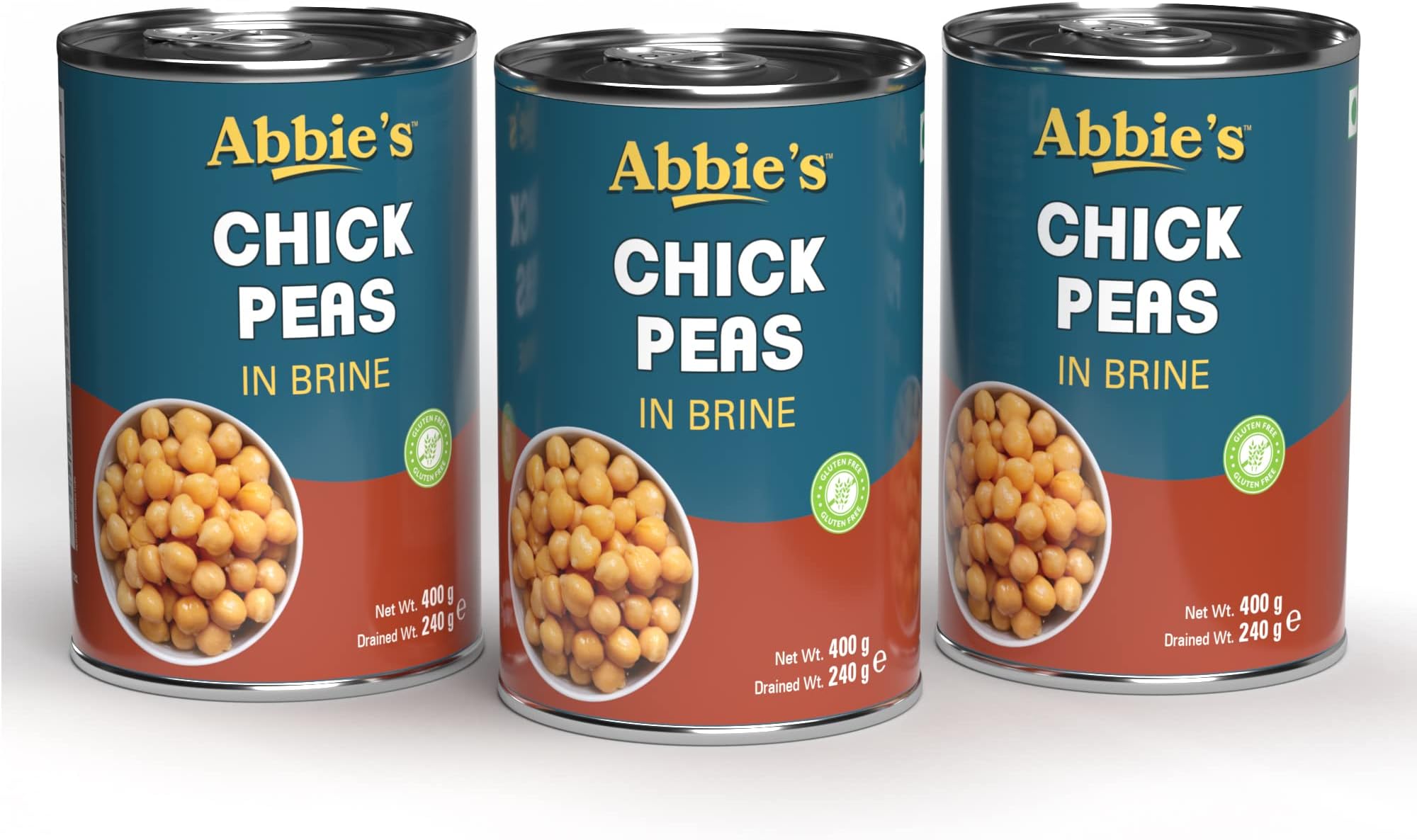 Abbie's Chick Peas 1200 Gm (400 Gm X 3 Units), Precooked Chickpeas Best For Indian Curry, Salad, Boiled, Ready To Eat & Ready To Cook Chickpeas (Set Of 3)