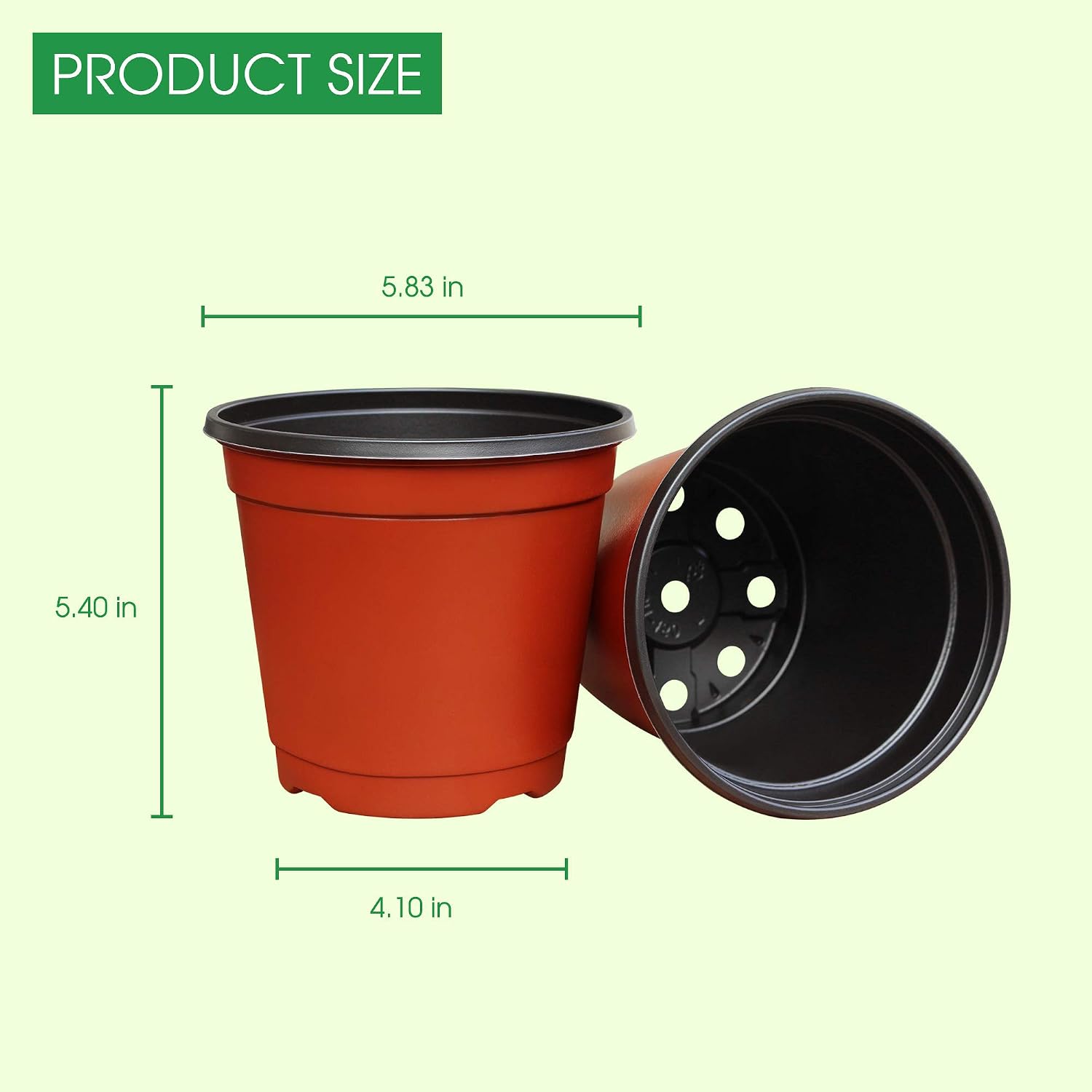 PHYEX 60-Pack 6" Heavy Duty Plants Nursery Pots, Flowers Container Seed Starter Pots for Succulents, Seedlings, Cuttings, Transplanting