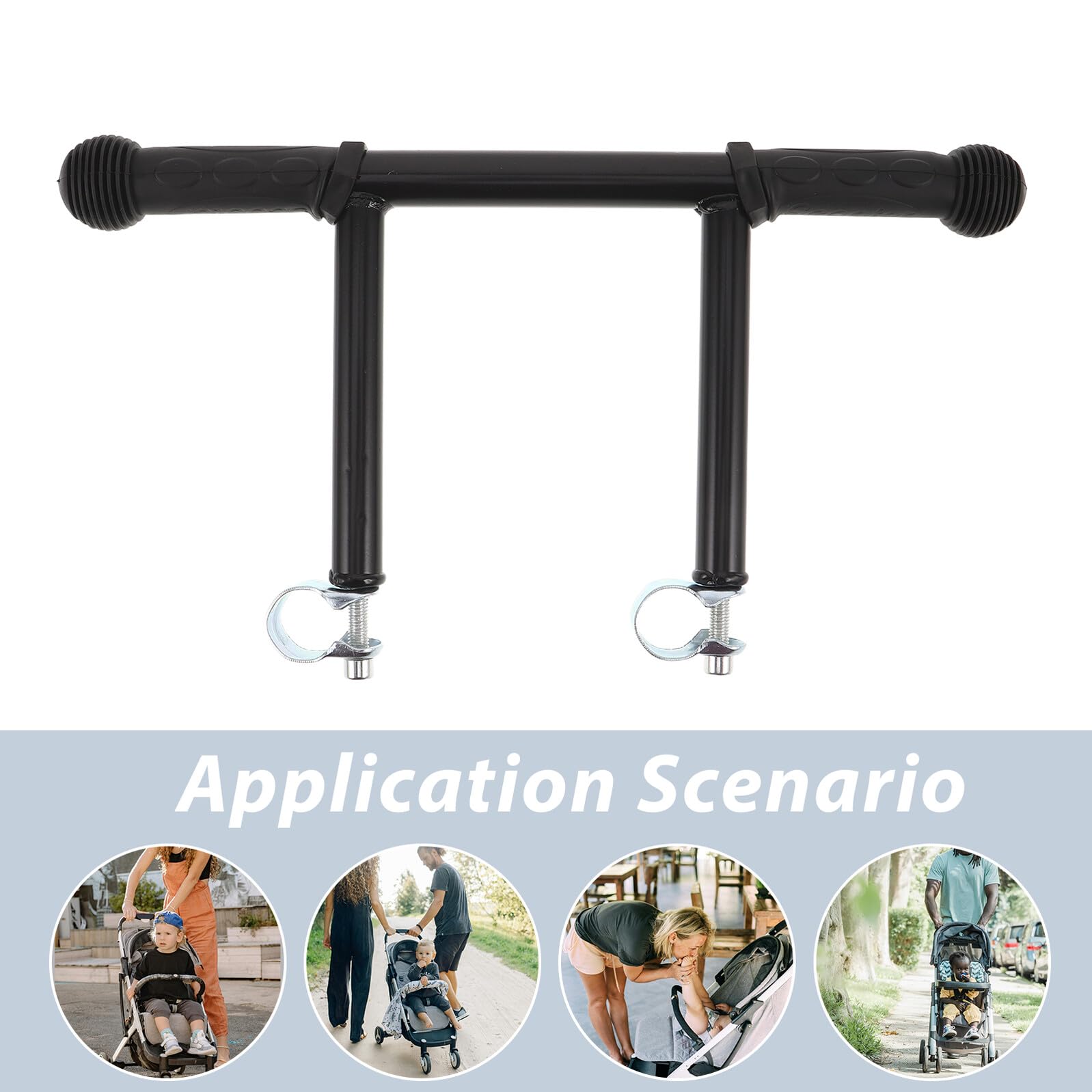 GALPADA Rallonge de Poignée Accessoire Portable en Plastique et Acier Inoxydable Installation Facile pour Poussette pour Sorties en Famille et Pique-niques