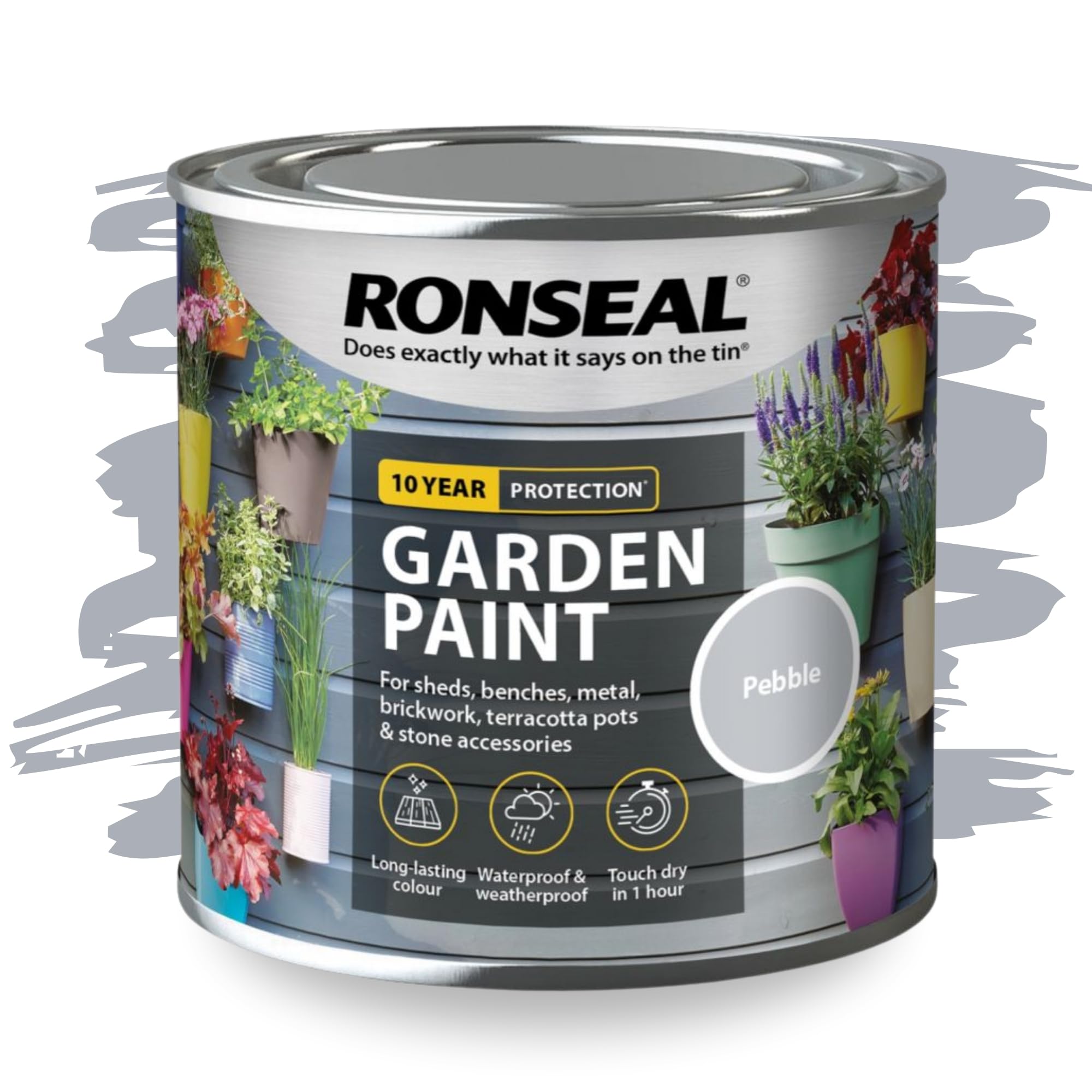 SAVING HUB Garden Paint 250ml – Exterior Multi-Surface Paint for Wood, Fence, Brick, Metal, Stone & Terracotta – Waterproof Weather Resistant Matt Finish for Sheds, Garden & Outdoor Use (Pebble)