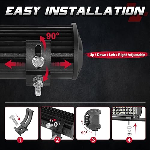 Miniatura 8 de OFFROADTOWN Barra de luz LED de 30 pulgadas, 270 W, haz combinado de haz de luz de triple fila, luz de conducción todoterreno para camión,