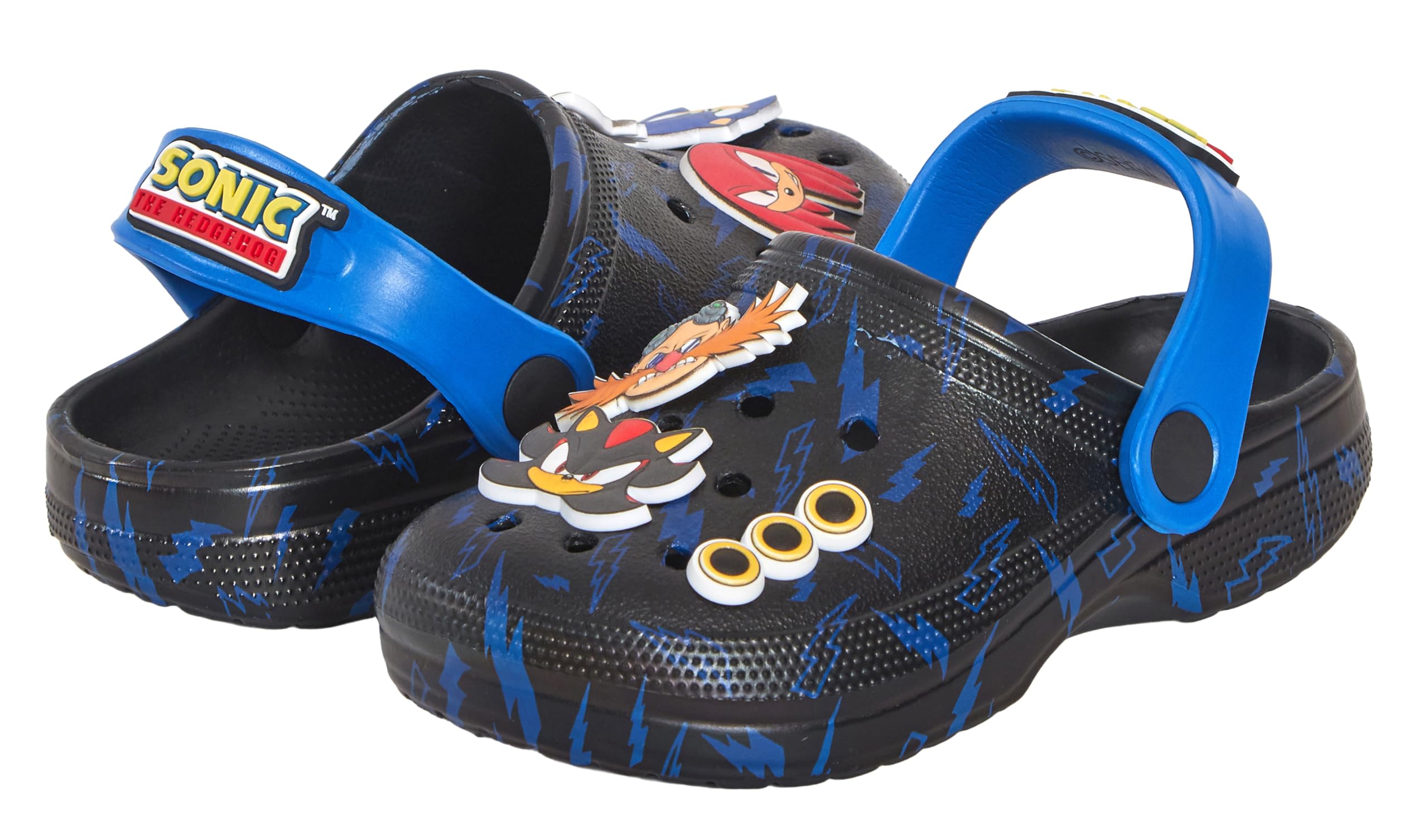 Sonic The Hedgehog Zuecos Charms niños niñas Sandalias niños Verano Sandalias con Correa en el Tobillo Zapatos de Playa