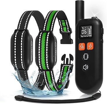 Dog Shock Collar 2 Dogs 5-150Lbs - 3300 ft Waterproof Training Collar for Large Medium Small Dogs with Rechargeable Remote, Beep 1-9, Vibration 1-9, Humane Shock & Double Shcok 1-16 Modes