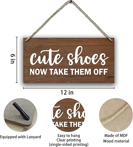 Miniatura 6 de Cute Shoes Now Take Them Off - Placa de madera impresa para colgar en la pared, letreros rústicos para colgar en la pared para la decoración del