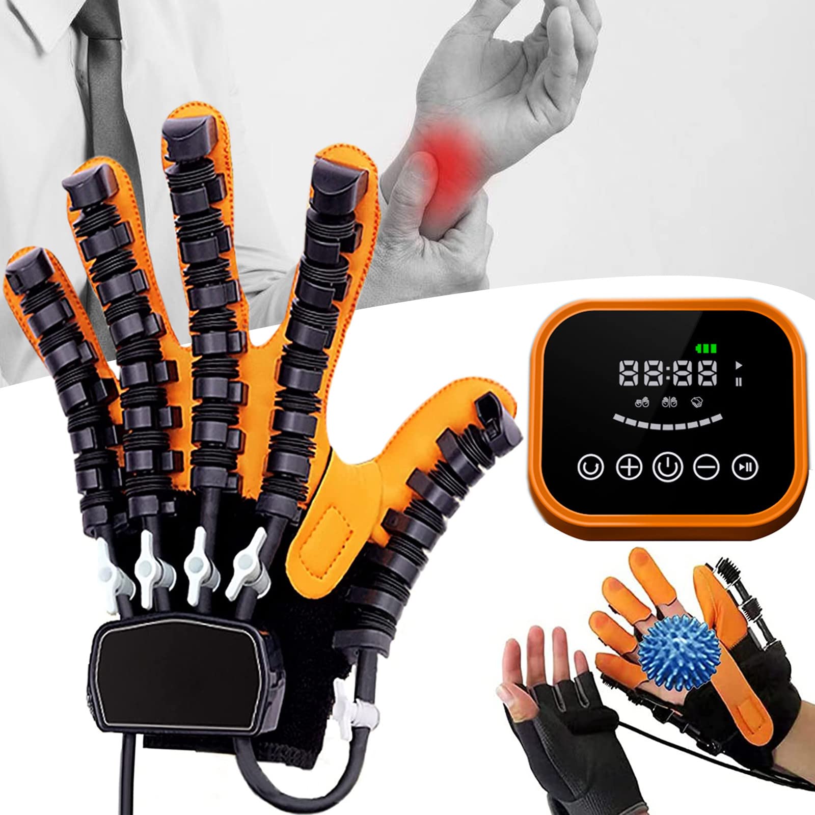 Actualización de Guantes de Robot de rehabilitación, órtesis de rehabilitación de Entrenamiento de Dedos Recargables Inteligentes, para Pacientes con disfunción de la Mano,Left Hand-L Code
