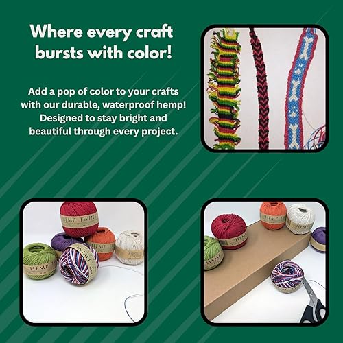 Miniatura 6 de Cordón de cuentas de cáñamo 100% de 430 pies de 0.039 in en negro