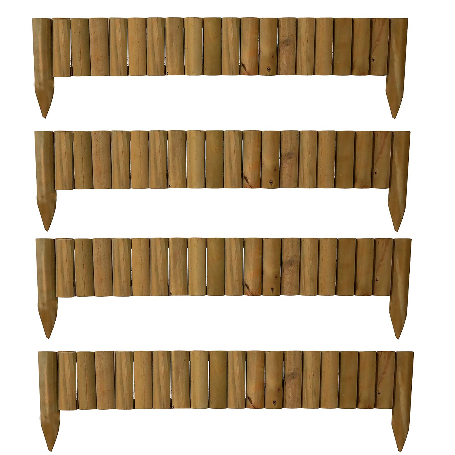 tradefirst Fixed Log Roll Border Wooden Fence Garden Edging Fixed Picket Landscape Barriers Edging Pressure Treated Outdoor (4)