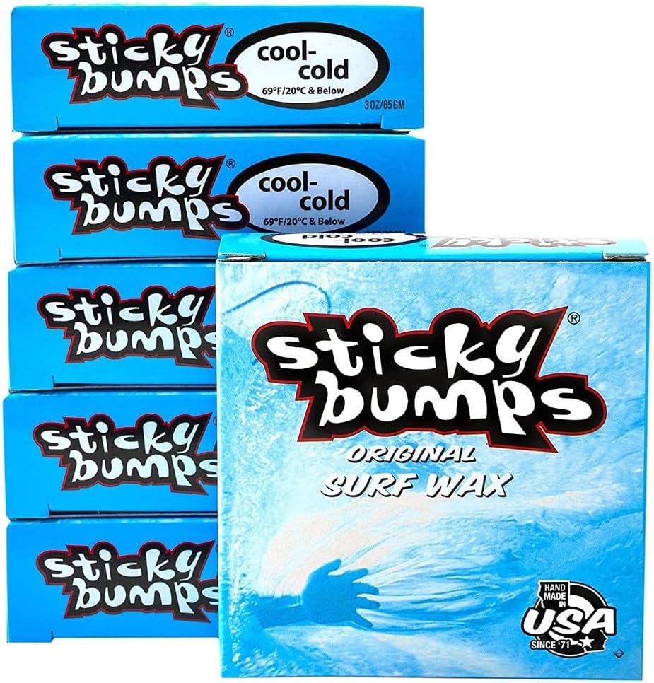 Sticky Bumps Original surf Wax Cool-Cold | Long-Lasting Surfboard Wax | Great Bump Building for Surfing | Non-Toxic, Nature-Safe | for Surfboard surf Wax Temps 69°F / 20°C & Below.