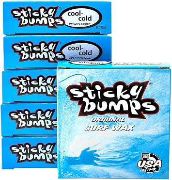 Sticky Bumps Original surf Wax Cool-Cold | Long-Lasting Surfboard Wax | Great Bump Building for Surfing | Non-Toxic, Nature-Safe | for Surfboard surf Wax Temps 69F / 20C & Below.
