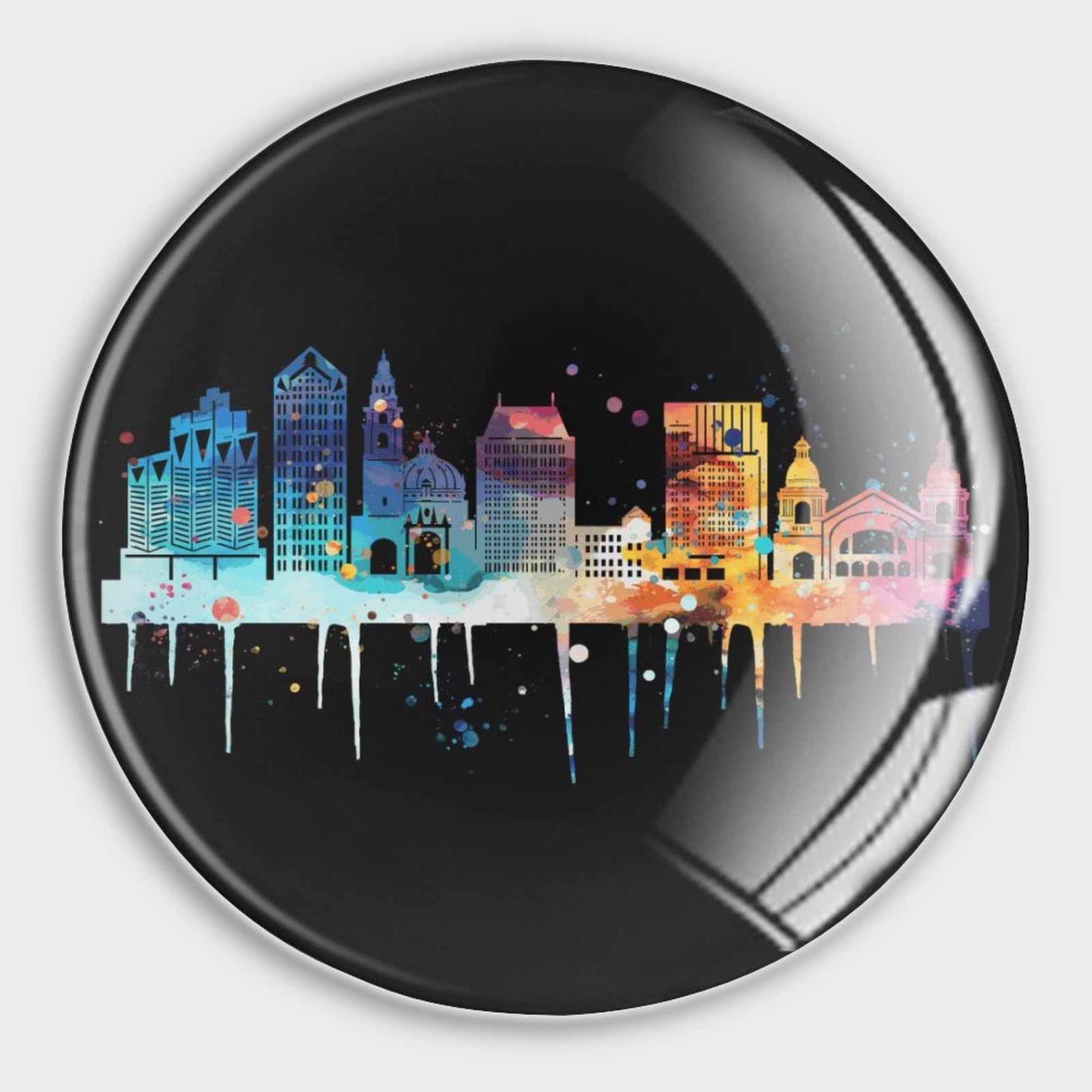 Aimants en verre pour réfrigérateur motif San Diego - Lot de 4 magnets décoratifs cuisine