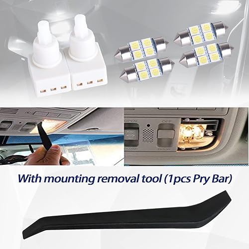 Miniatura 5 de Xislet 924-798 Kit de interruptor de lámpara de cúpula con 4 bombillas compatible con Tundra Honda Odyssey Accord Pilot Ridgeline Acura Dodge Ram