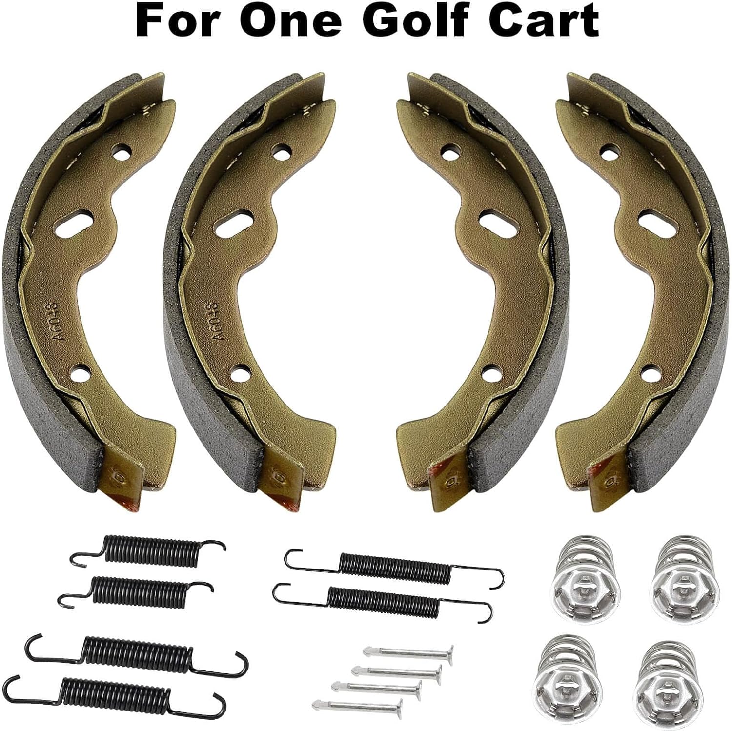 EZGO TXT Brake Shoes Rear Kit Assembly Fit for 2-Cycle EZGO TXT/Medalist 1997-2008 and Workhorse 97+, Golf Cart Brake Pads OEM 27943G01 27945G01 70794G01 70795G01, Only for 2-Cycle EZGO Carts