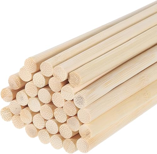 Miniatura 8 de MECCANIXITY Varillas de madera de 11.8 in, 12 varillas redondas de madera, palo de bambú de 0.23 pulgadas para manualidades, accesorios de cabina de