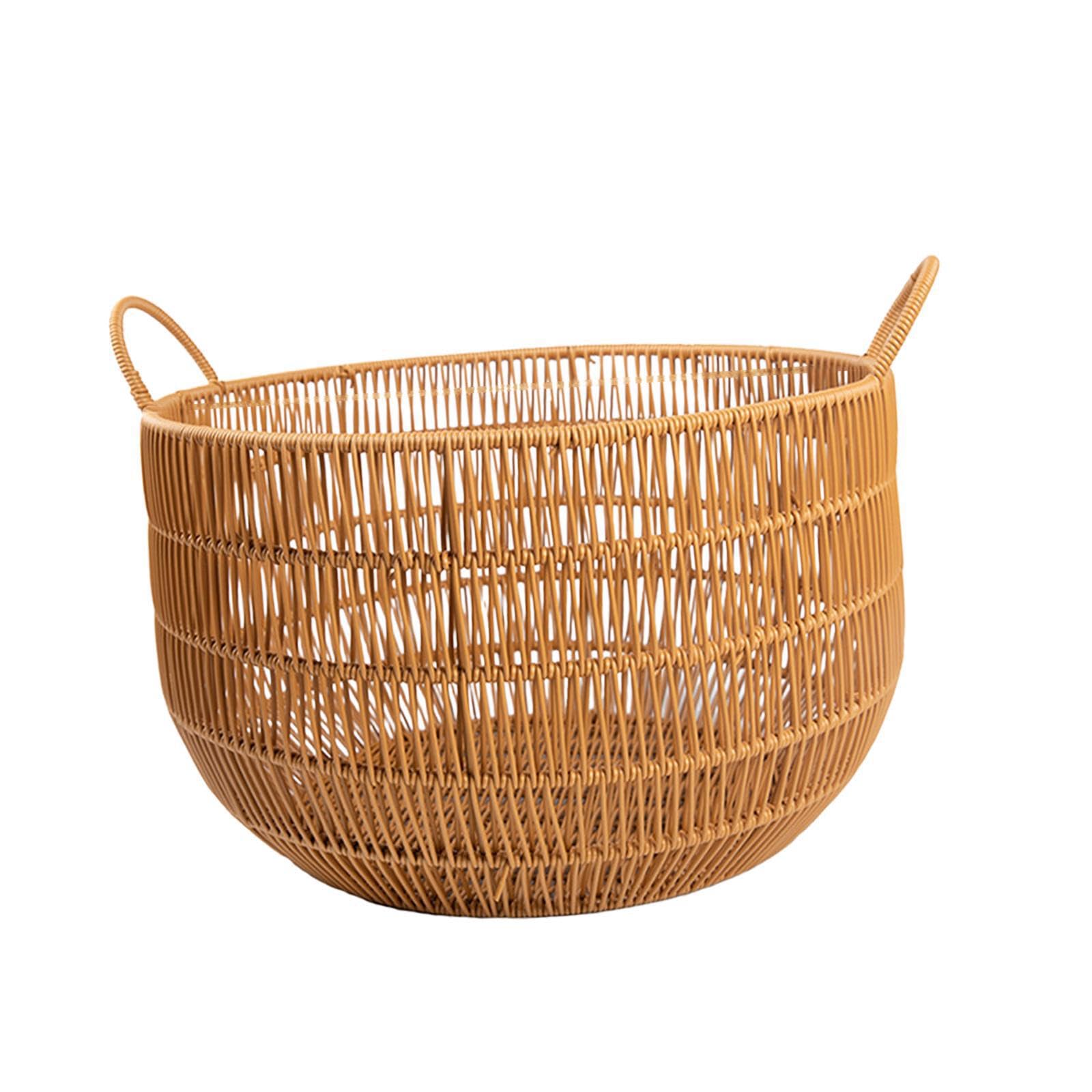 Pixzcsa Large Laundry Hamper Bin Woven Basket Decorative Versatile Storage
