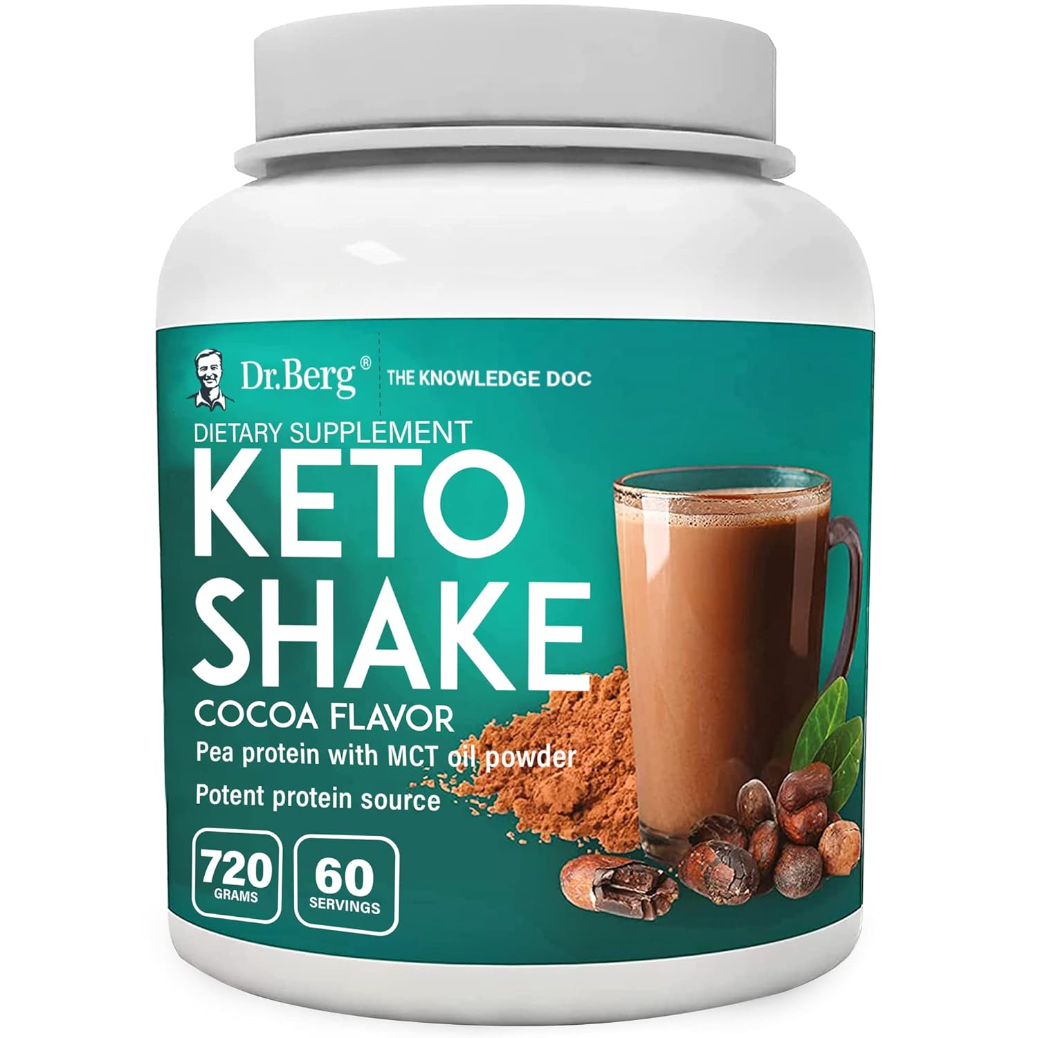 Buy Dr. Berg's Keto Shake w/ MCT Oil Powder Vegan Protein Organic
