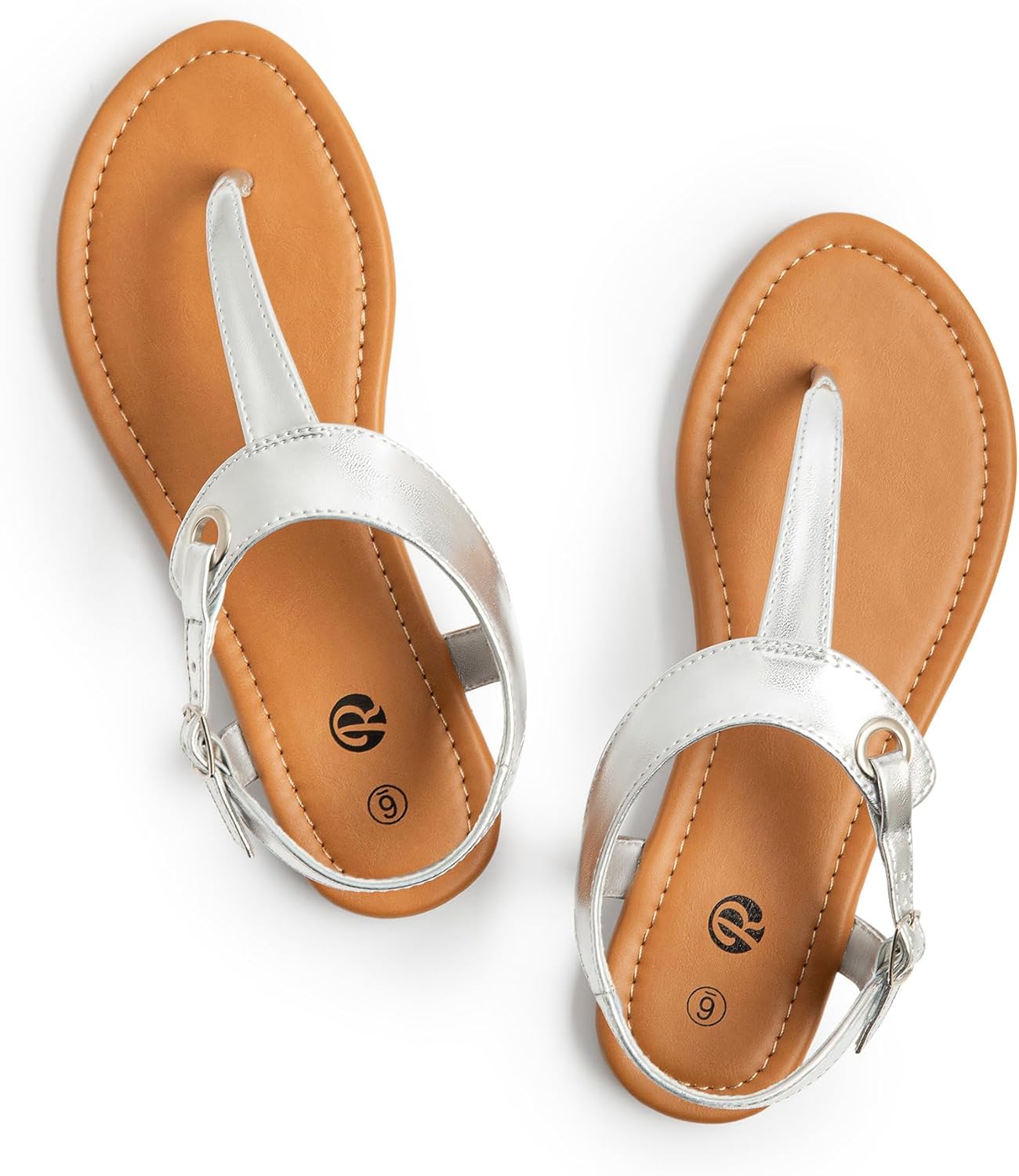 Rekayla Flat Thong Sandals with T-Strap and Adjustable Ankle Buckle for Women