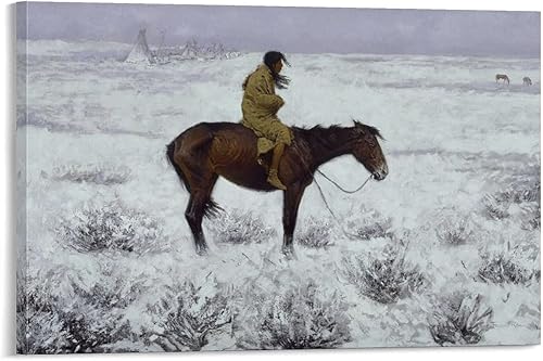 Vista 6 de 10 pinturas famosas de Frederic Remington – Póster artístico en lienzo de la mañana fría en la gama, arte de pared y arte de pared, póster moderno