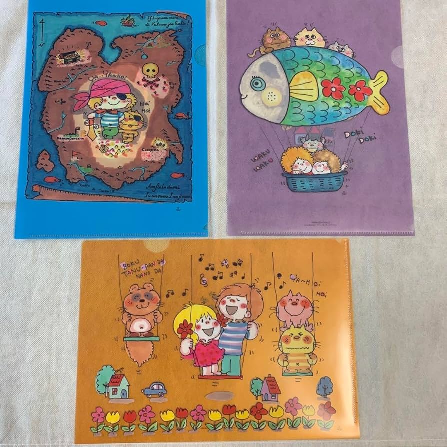 Amazon.co.jp: 水森亜土 亜土ちゃんA4クリアファイル3枚セット