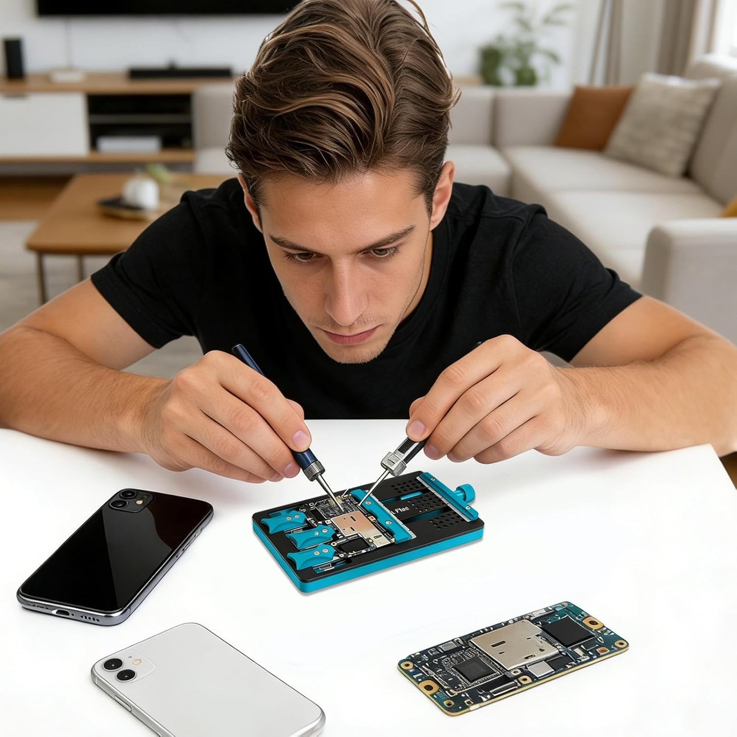 Smartphone Fixture Equipment, Synthetic Stone Alloy Steel Adjustable Flexible Phone Repair Fixture Soldering Tool, Functional Accessory for Repair, Assembly, Workshop