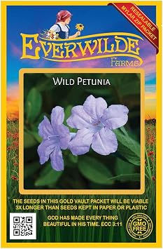 Everwilde Farms - 100 Wild Petunia Native Wildflower Seeds - Gold Vault Seed Packet