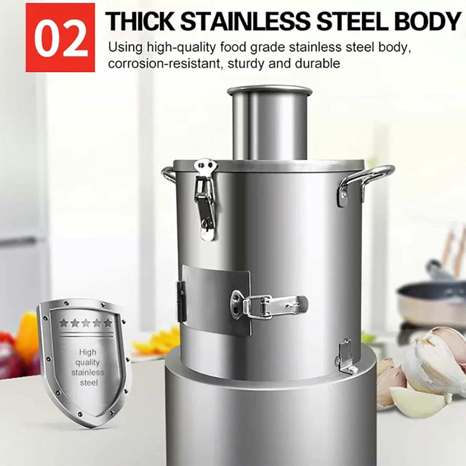 Electric Garlic Peeler Machine Commercial Garlic Peeling Machine, 200W Electric Garlic Separator, 30KG/H Stainless Steel Whole Garlic Peeling Machine, Fast and Labor-Saving, A