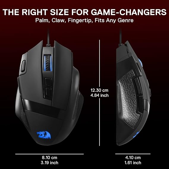 Redragon M619 Wired RGB Optical Gaming Mouse 12800 DPI Remapping Keys