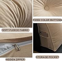 Vista 2 de Almohada triangular para cabecero, cojín triangular de color sólido, almohada de descanso en cama, almohada extraíble con soporte de cuña grande