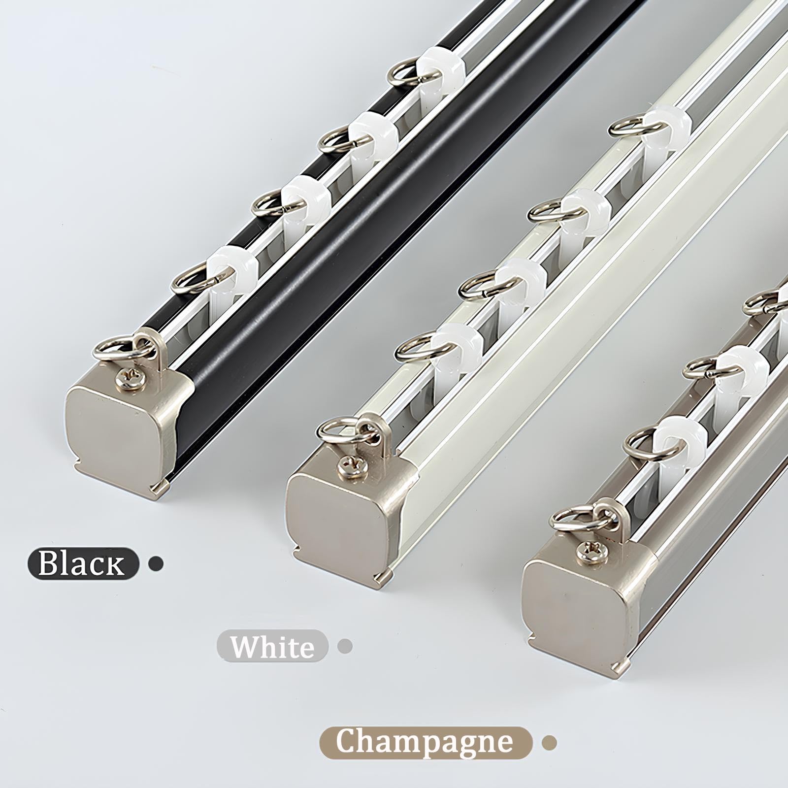 Aluminiowy karnisz, sufit, karnisz, cichy karnisz z rolkami, do biura, salonu, sypialni (biały, A, 1,20 m) - łatwa instalacja i nowoczesny design