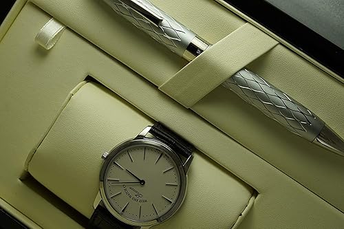 Miniatura 2 de Sheaffer LTD Edition - Reloj de pulsera suizo con diseño de Alejandría con cristal de zafiro y corte de diamante, herencia heredada con plata del