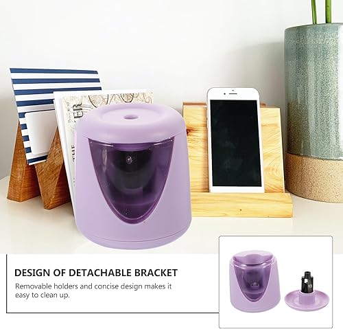 Miniatura 4 de STOBOK Sacapuntas eléctrico, sacapuntas automático, sacapuntas multifuncionales, lápices pequeños, herramienta de afilado para niños, papelería,