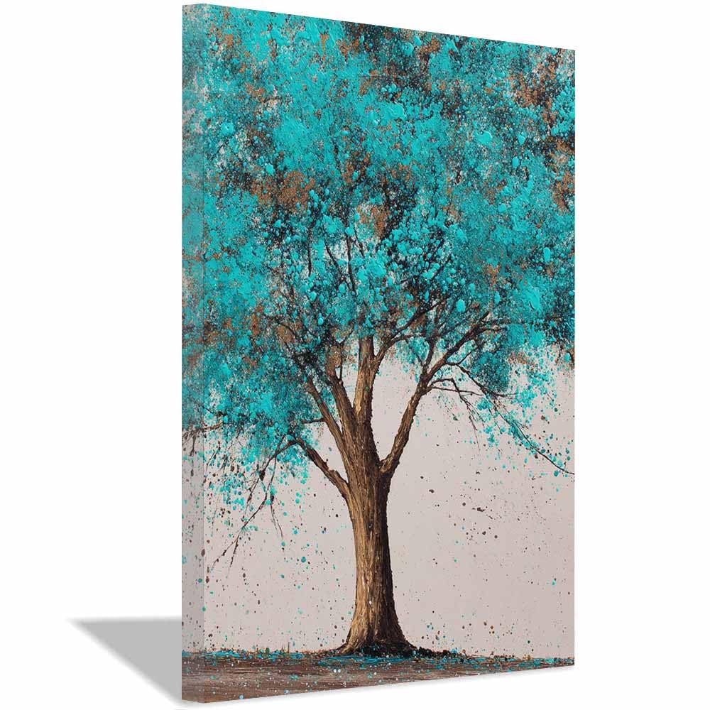 PUQAAEO Tree Of Life Wall Art Crystal Wire Art Tree Modern Abstract Print Poster,Aesthetic Wall Art For Farmhouse Home Wall Hanging Decoration Supplies(Multicolor)-60x90cm Framed