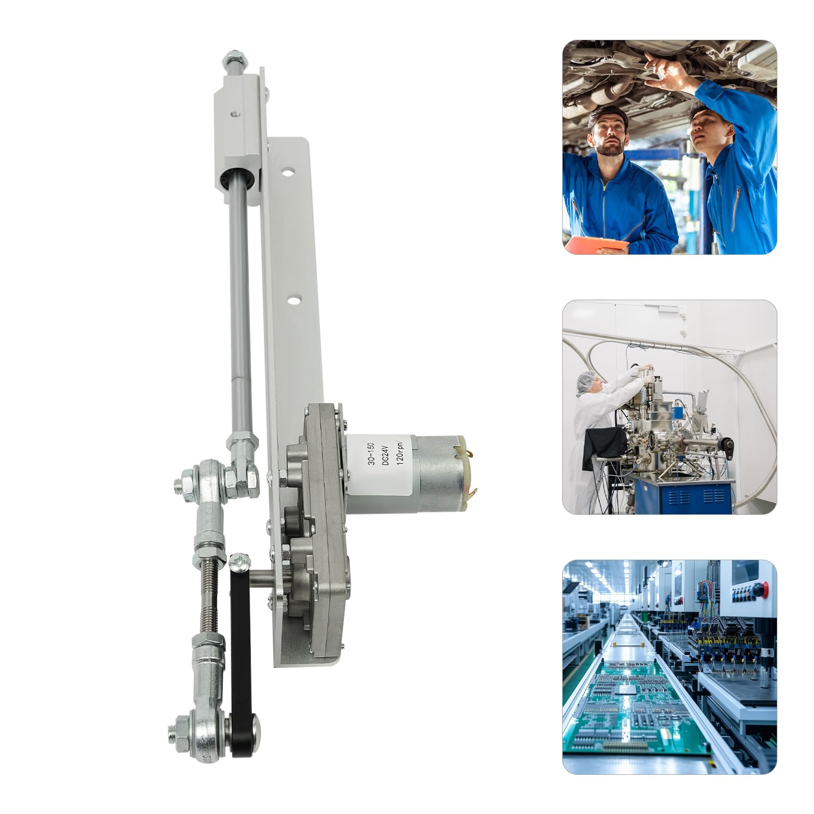 Hubkolben Linearaktuator mit einstellbarem Hub, DC 24V Elektromotor DC Motor Linearmotor Linearantrieb 24V Linear Actuator mit Drehzahlregler Hub 3-15cm
