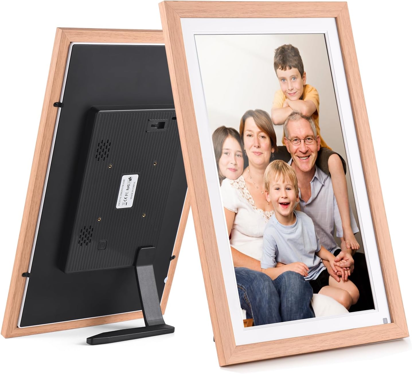 Eacam 15.6 Inch Large WiFi Digital Photo Frame Cloud Digital Picture Frame Wall Mountable 1920*1080 IPS Screen Touch Control 16GB Storage Capacity Auto Rotation APP Photos Sharing with Backside Stand