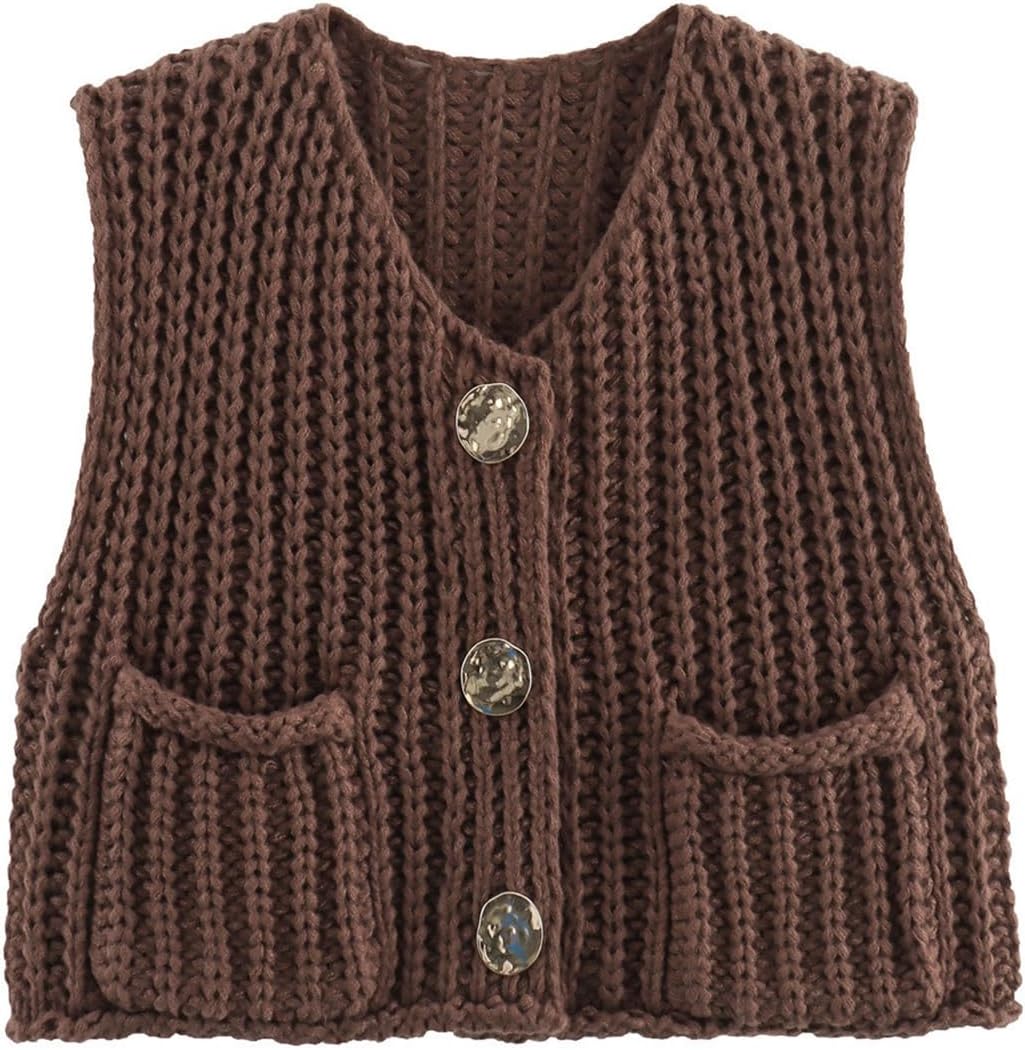 OLIPHEE Gilet Femme Cardigan Femme Chic Et Élégant Col Rond