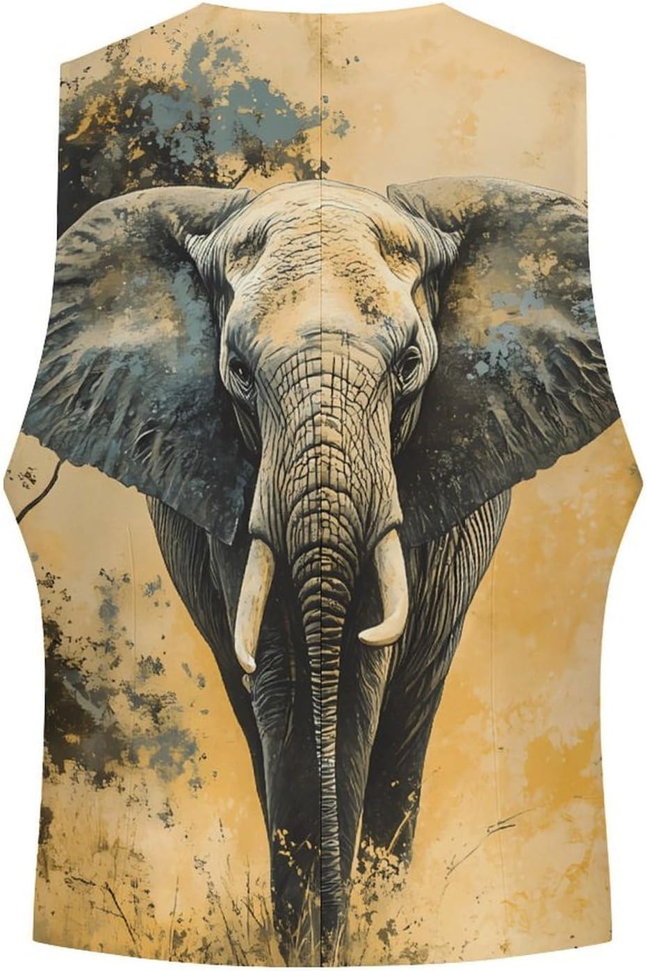 Elephants Ink Vintage Men's Suit Vests Waistcoat V-neck Formal Dress Tuxedo for Business