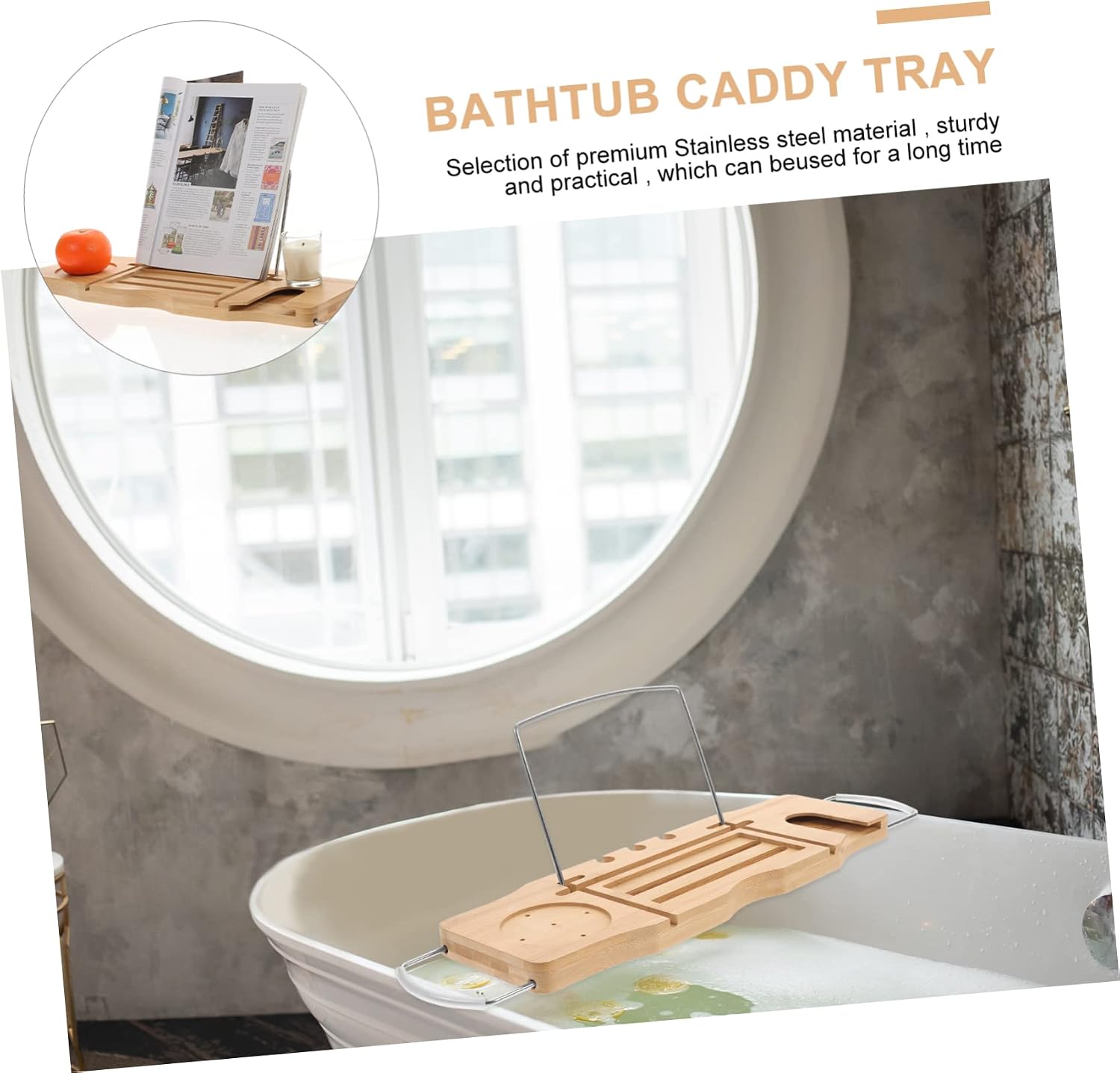 Adjustable Bathtub Tray for Storage Multi Functional Bath Organizer for Snacks Phone Holder for Relaxing Spa Experience Housewarming