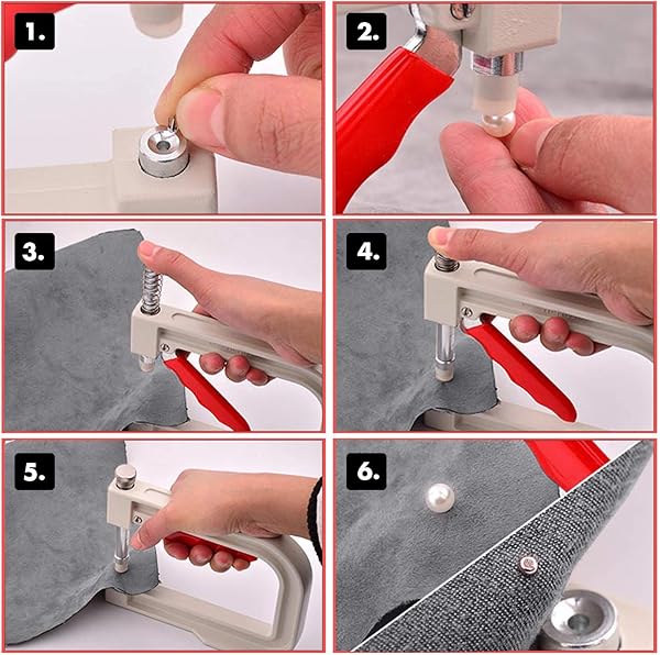 Trimming Shop Pearl Rivets Studs Round Rivets with Four Claw Nail Studs for Embellishment Clothing, Bags, Leathercrafts, Shoes Decoration, Jewelry Making, 8mm, 100 Sets - 4
