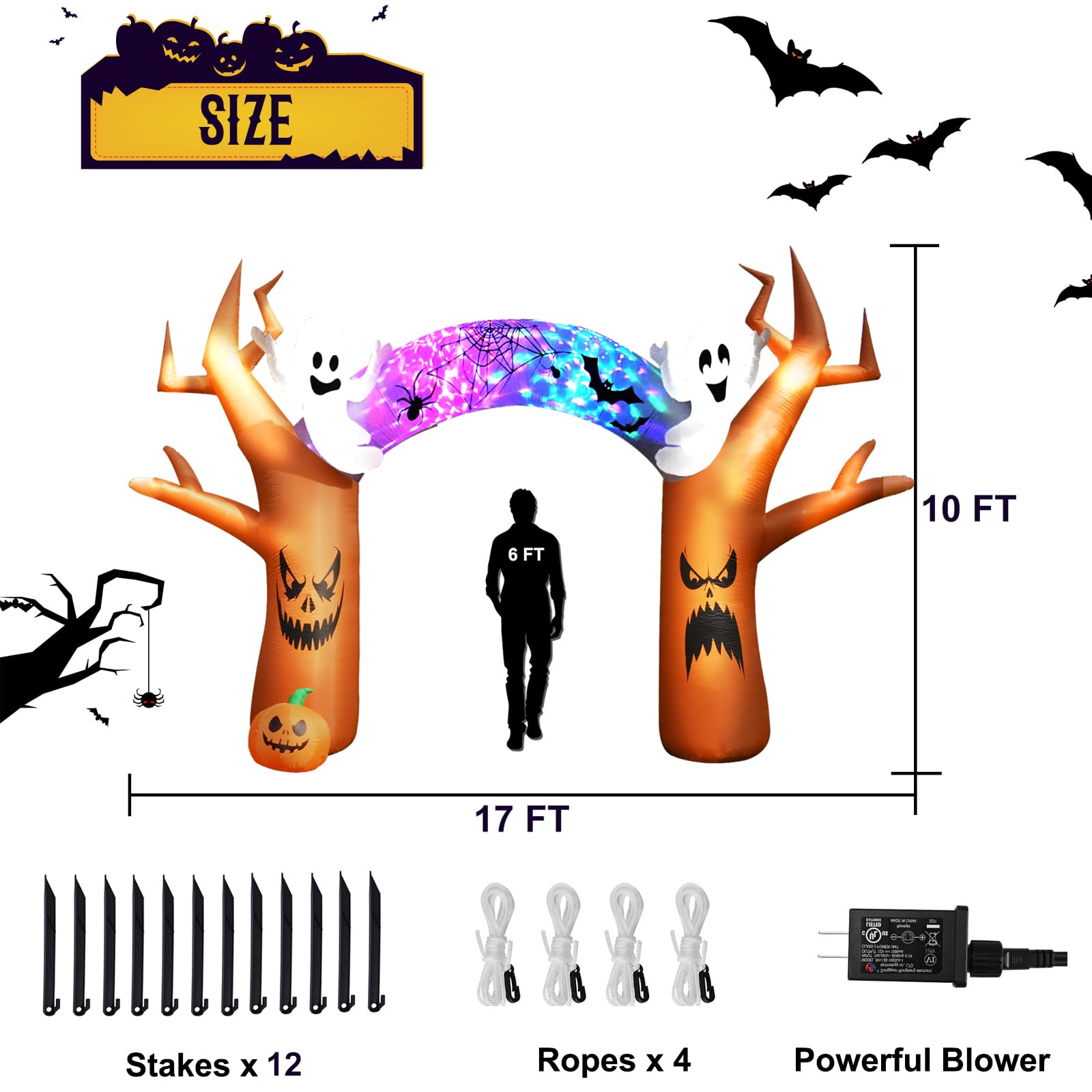 Snapklik.com : 17 FT Halloween Inflatables Outdoor Yard Decorations