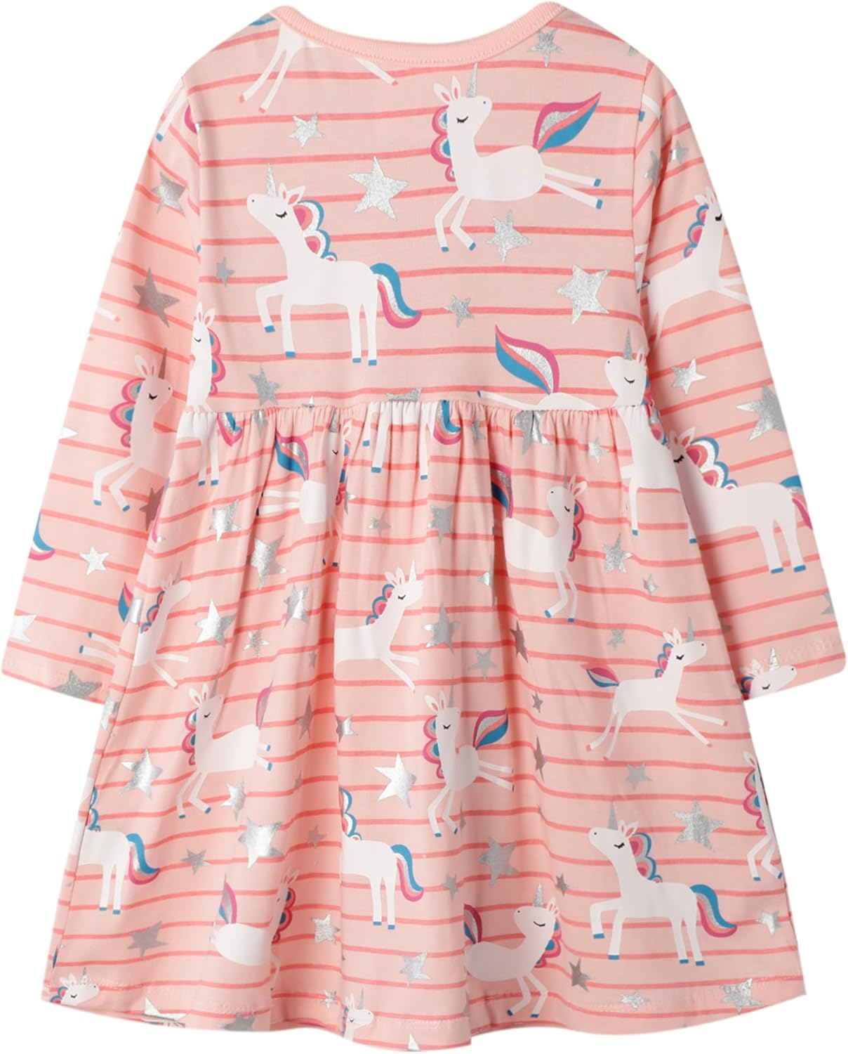 Hongshilian Girls Cartoon Dress Applique Party Dresses Casual Jersey Cotton Long-Sleeved - Image 3