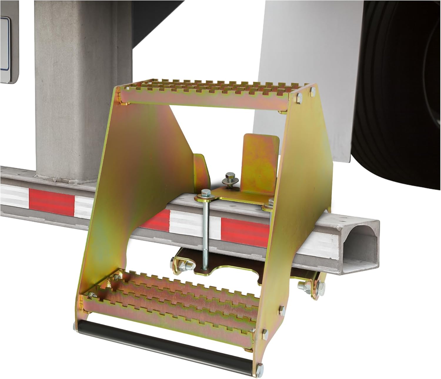 Rear Semi Truck Steps Fit for 4-Inch Bumper Beam with Auto-Stow Steel, 600 lbs