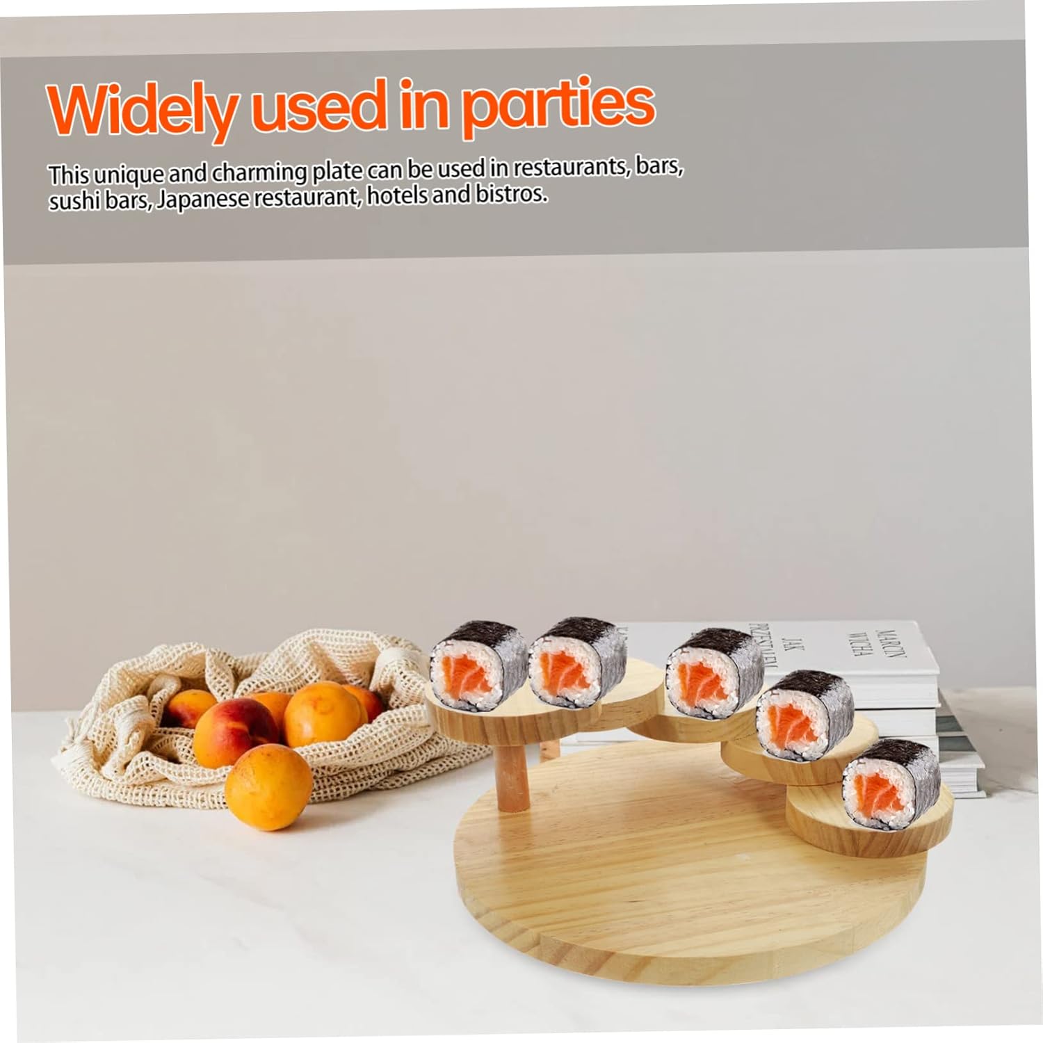 Rotating Sushi Tray Creative Practical Sushi Plate for Decoration Capacity Snack Tray for Seafood Snacks Easy to Clean Maintain for Family Parties
