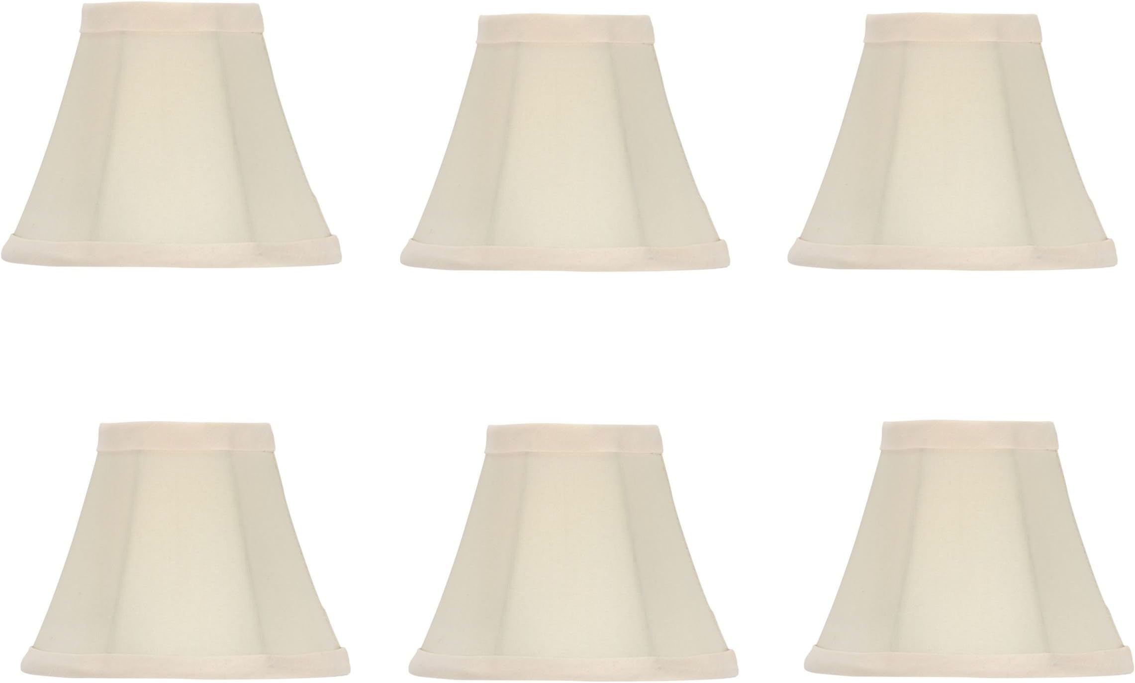 Upgradelights 5 Inch Set of 6 Chandelier Shades in Eggshell Pure Silk 2.5x5x4.25