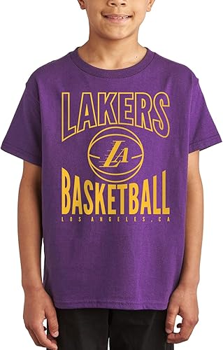 Miniatura 23 de Junk Food NBA Team Basketball - Camiseta de manga corta para niños y niñas con licencia oficial Verde Kelly,Negro -,Verde bosque,marino,Púrpura,Rojo