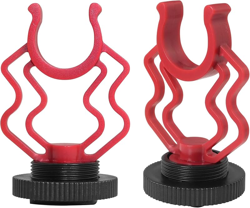 LUORNG 2PCS Soporte de Montaje Antichoque para Micrófono en Cámara con Zapata Fría de 1/4 de Pulgada para RODE VideoMicro, MM1, VXR10, MCM-1, M80 Mini Micrófono de Escopeta Cardioide Montura Antivibratoria para Micrófono de Video Externo