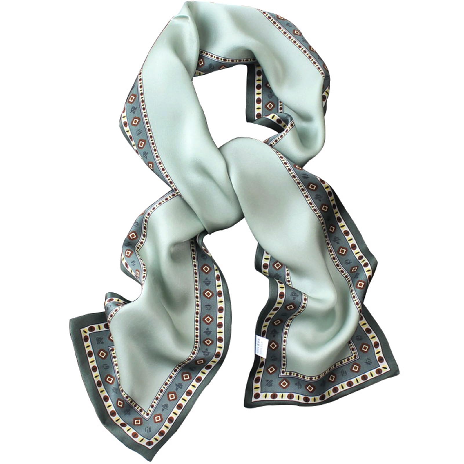 Pañuelo de Seda Bufanda larga de seda de doble capa for primavera y otoño, pañuelo cuadrado largo, pañuelo pequeño, bufanda ondulada Bufanda de Seda Para Mujeres