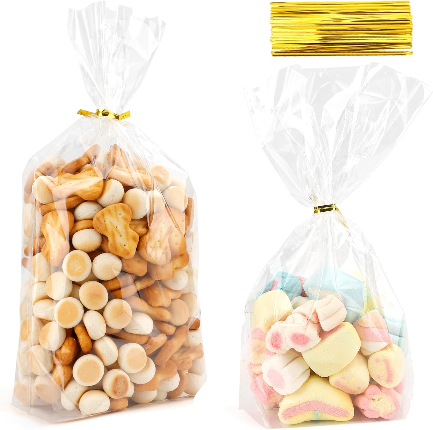 Amazon.com: Flat Bottom Cellophane Bags, Cellophane Treat Bags, 6x9 ...