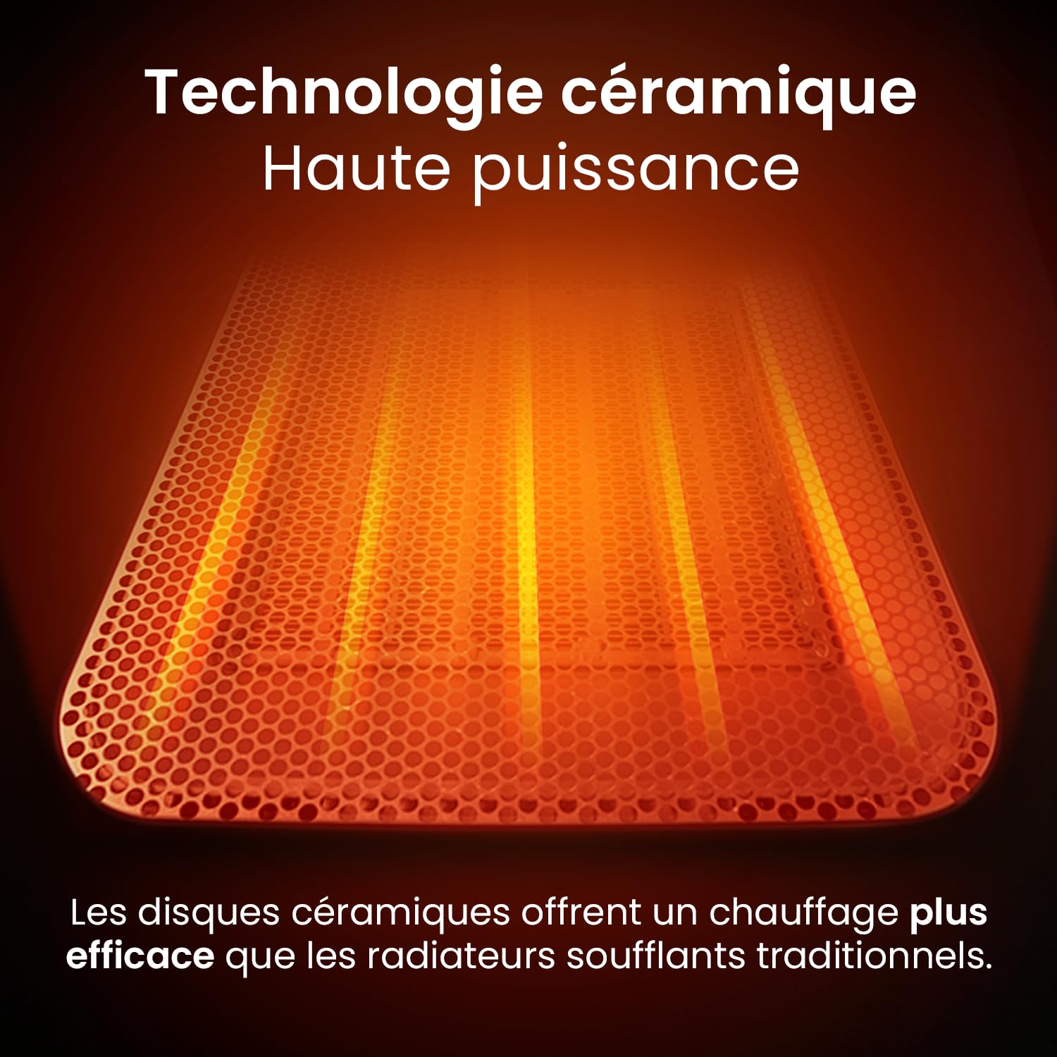 Pro Breeze Radiateur Soufflant en céramique 1800W, Chauffage d'appoint avec oscillation automatique, 2 réglages de chaleur et mode ventilateur seul - Noir
