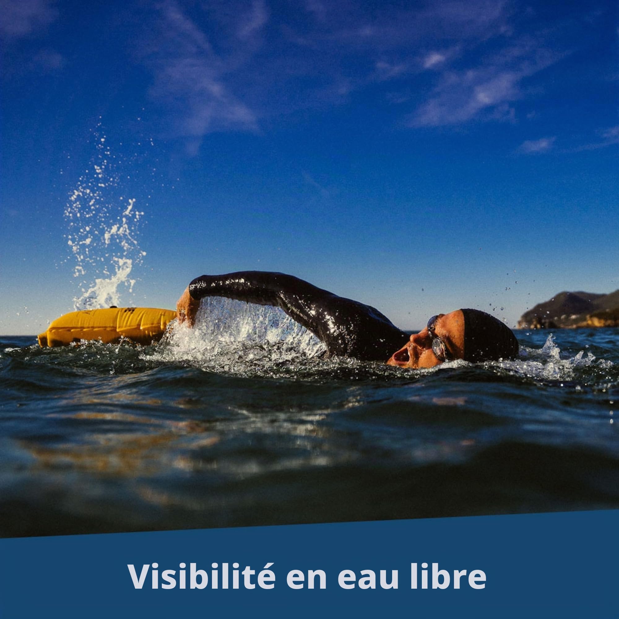 Restube Bouée de nage Classic - Bouée gonflable de 12,5 kg pour eau libre, triathlon, SUP et nage sauvage - Jaune signal léger pour la visibilité et la sécurité en nage