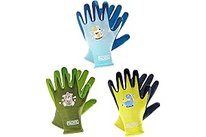PACIFIC Kids Garden Gloves for Age 8-12, Toddler Rubber Coated Garden Gloves,...